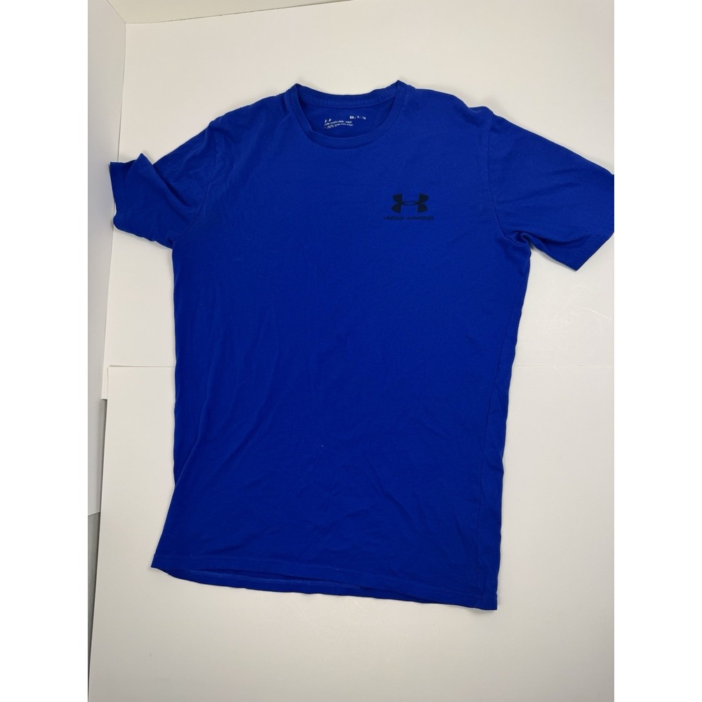 Under Armour T-Shirt Athletic Training Tee Logo‎ Short Sleeve Blue Small